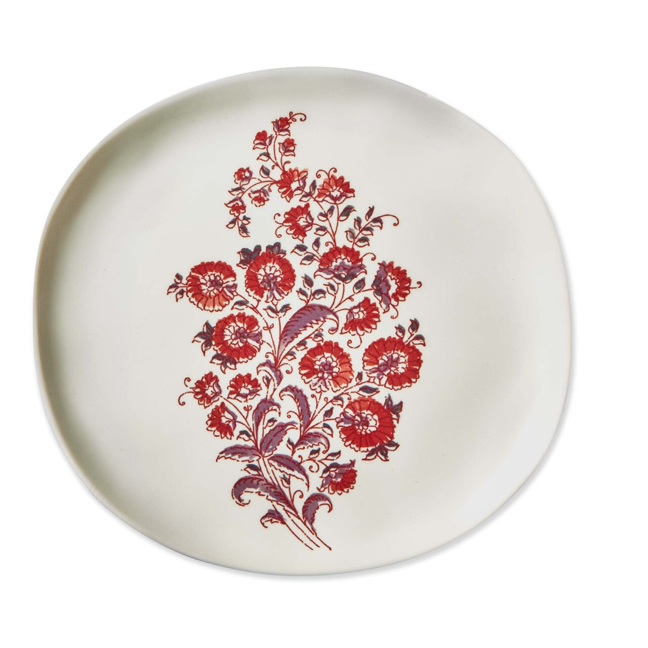 Jasmine Melamine Salad Plate - Multicolor Dining Plates, Dishwasher Safe, 8" x 7.5" x 0.5" - Everyday Use